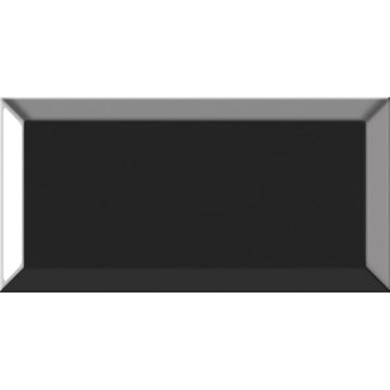 Metrotile 10x20 Black Gloss Bevelled Ceramic Tile