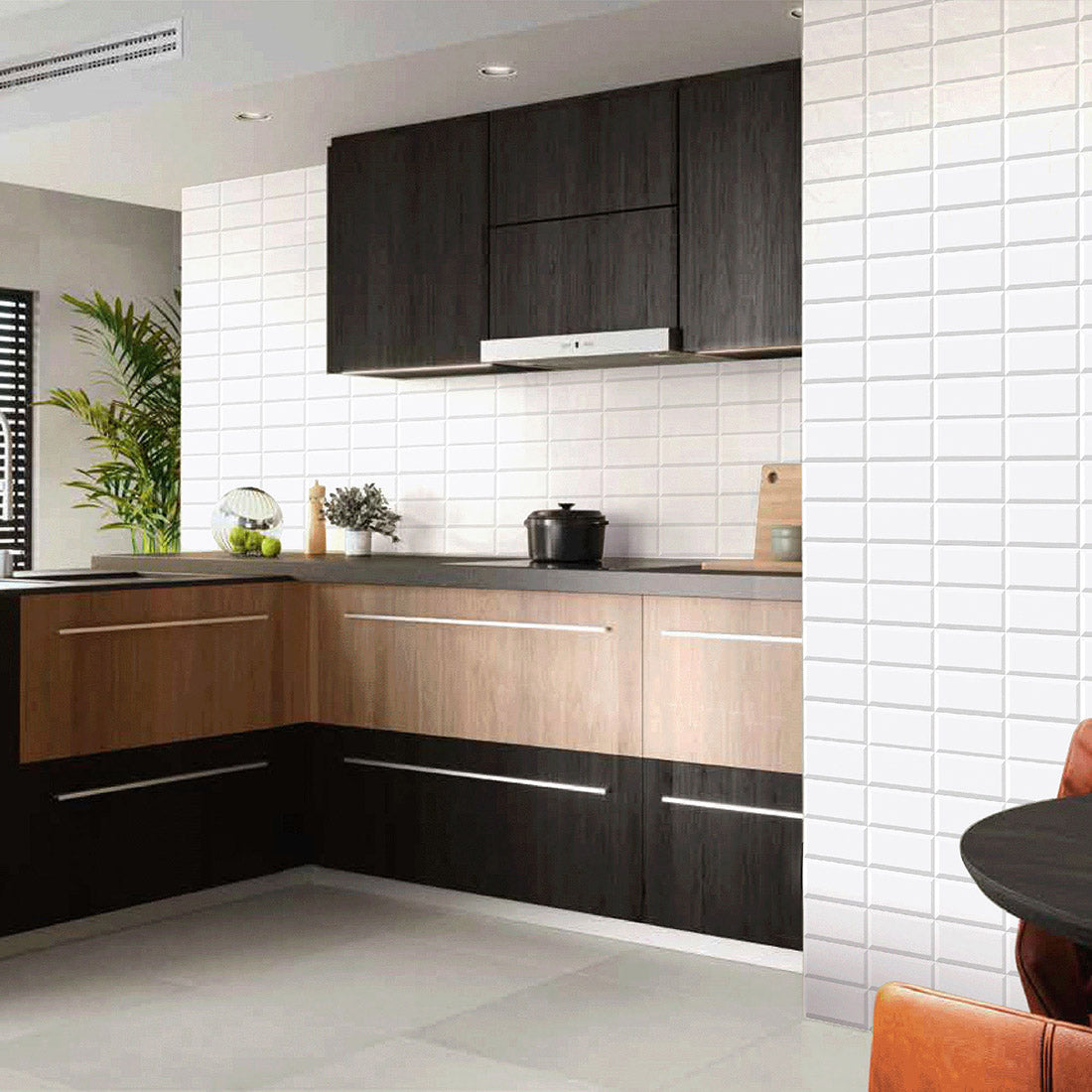 Metrotile 10x20 Blanco Gloss Bevelled Ceramic Tile