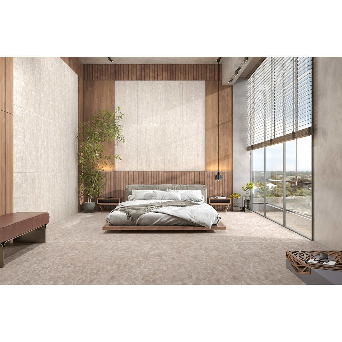Mystical Camel 60x60 Matt Cross Cut Travertine Effect Porcelain Tile
