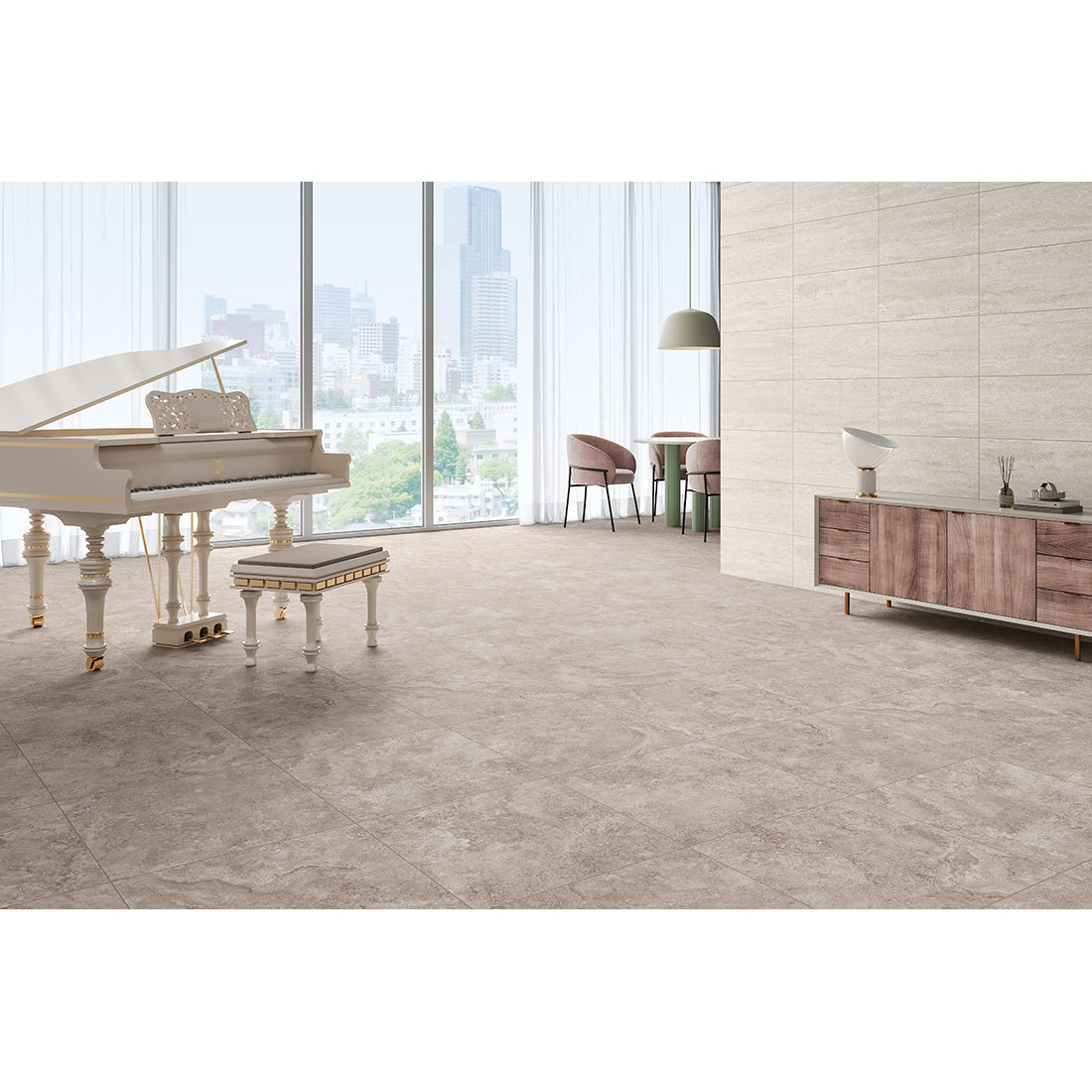 Mystical Camel 60x60 Matt Cross Cut Travertine Effect Porcelain Tile