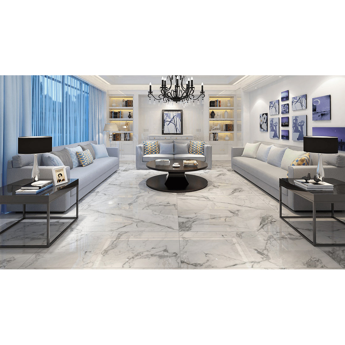 Nover 60x60 Grey Matt Carving Porcelain Tile