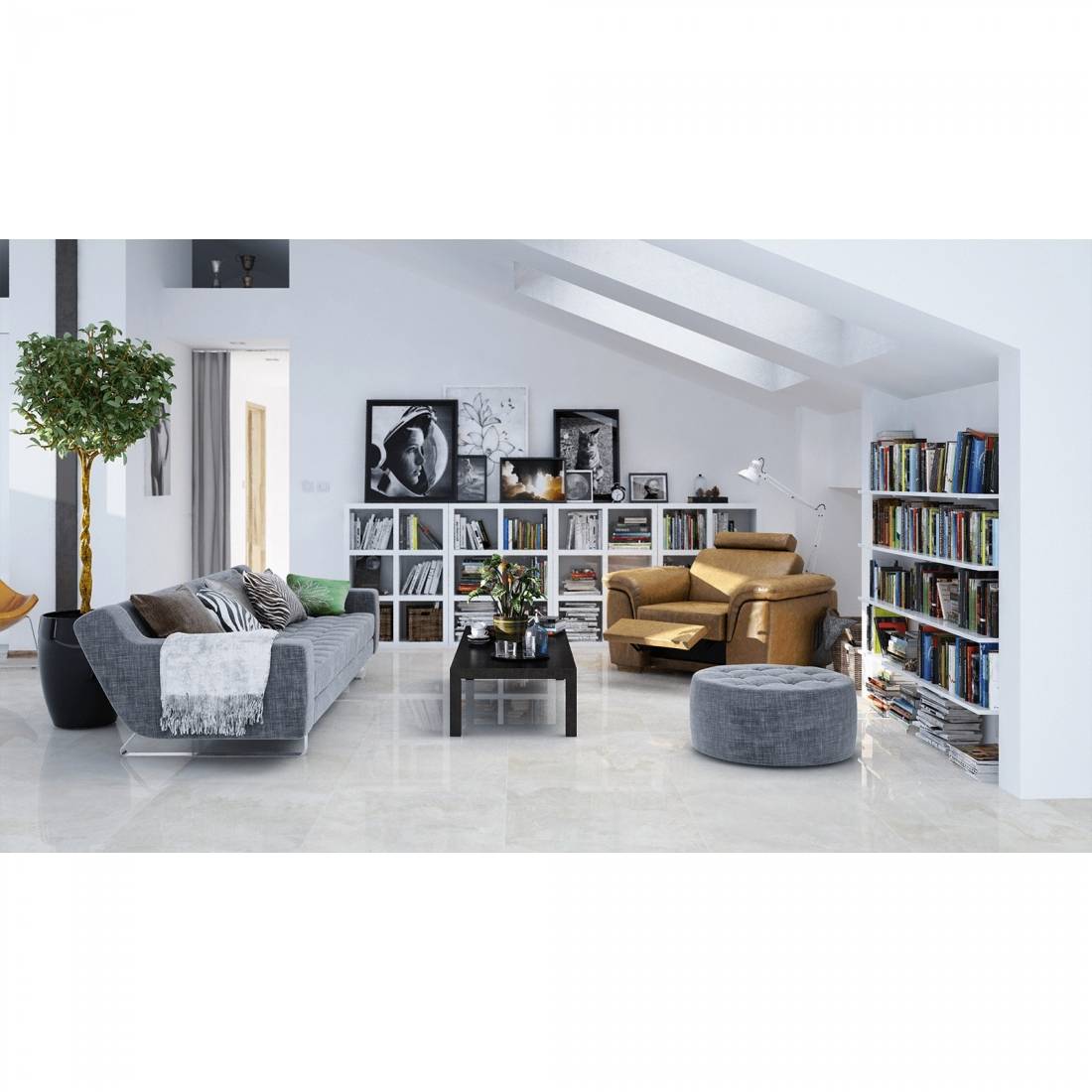 Oceanic 30x60 Bianco Polished Porcelain Tile