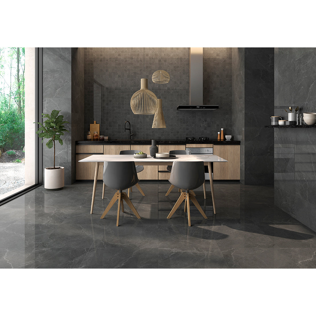 Olympia 90x90 Marengo Polished Porcelain Tile