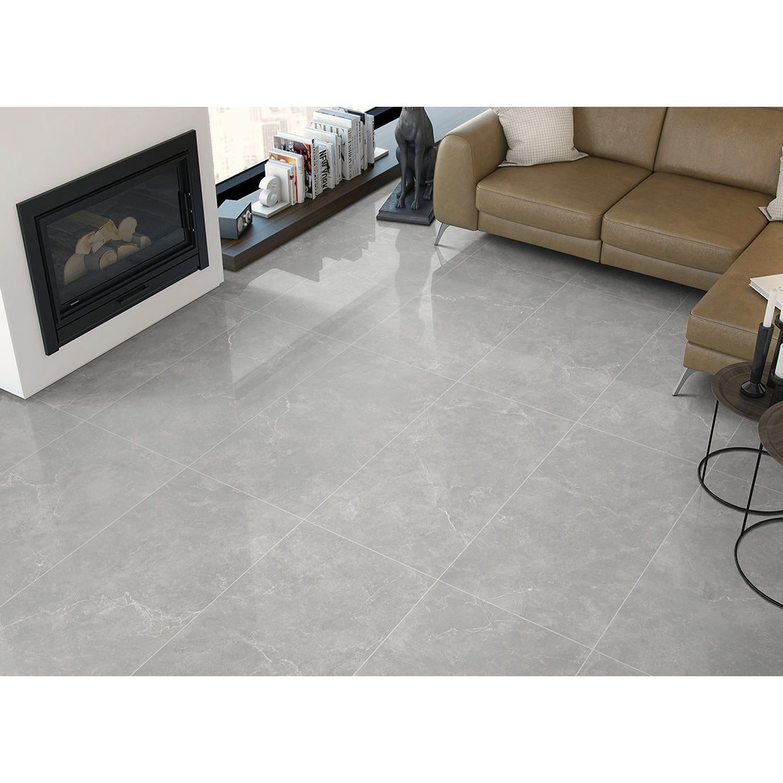 Pietra Lagos 60x120 Grey Polished Porcelain Tile