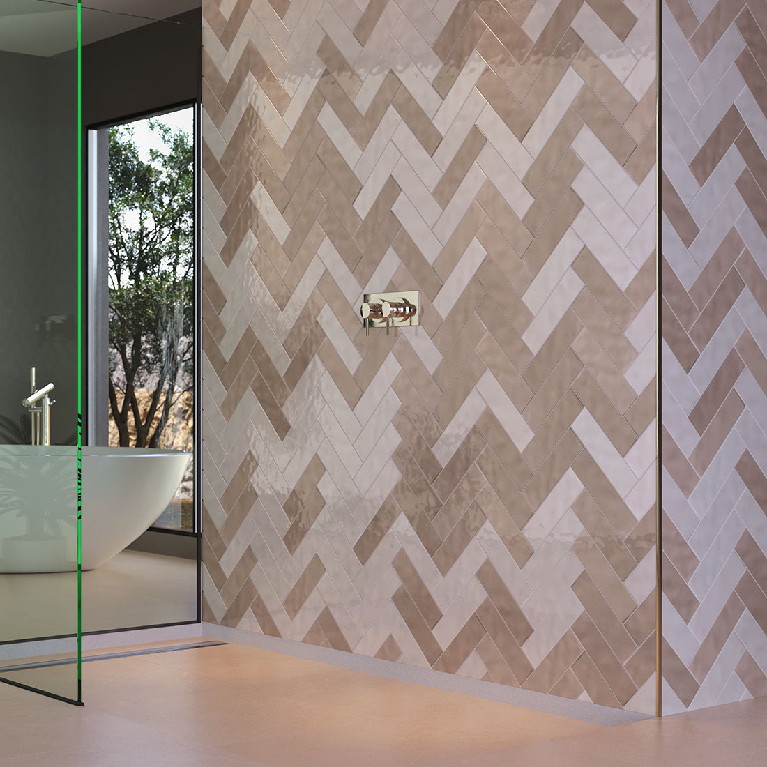 Prisma 7x25 Off White Gloss Ceramic Tile