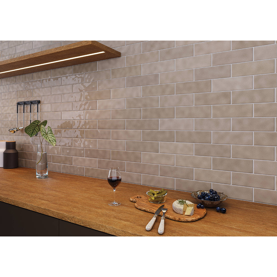 Prisma 7x25 Greige Gloss Ceramic Tile