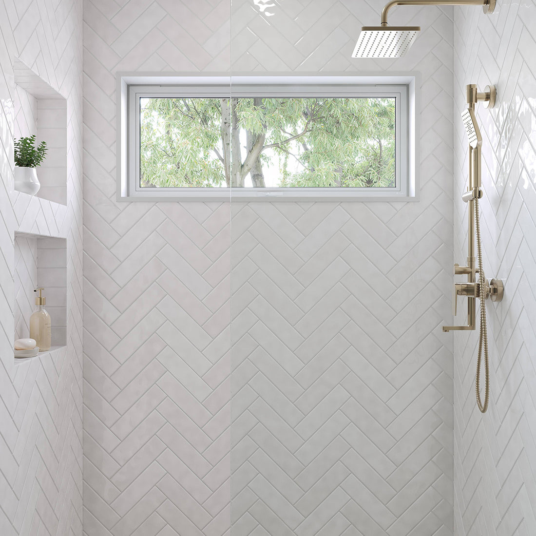 Prisma 7x25 Off White Gloss Ceramic Tile