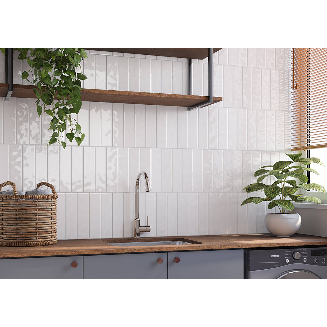 Prisma 7x25 Off White Gloss Ceramic Tile