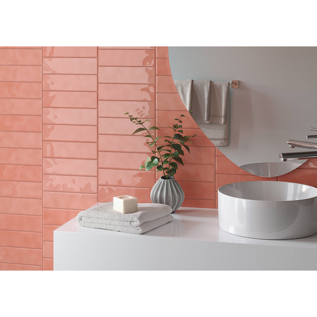 Prisma 7x25 Rose Gloss Ceramic Tile