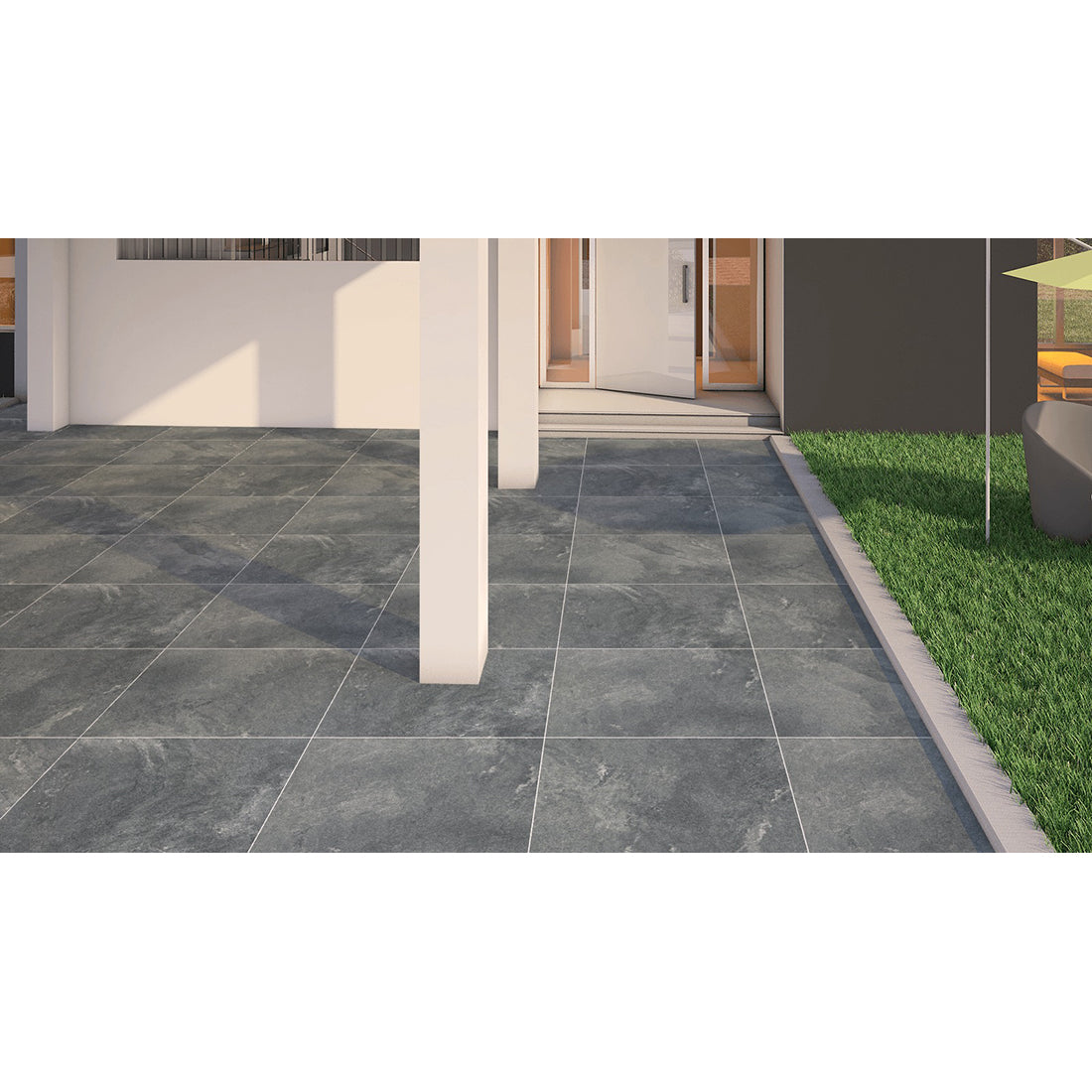 Quartzite Paver 60x90x2 Grey Matt R11 Porcelain Outdoor Tile