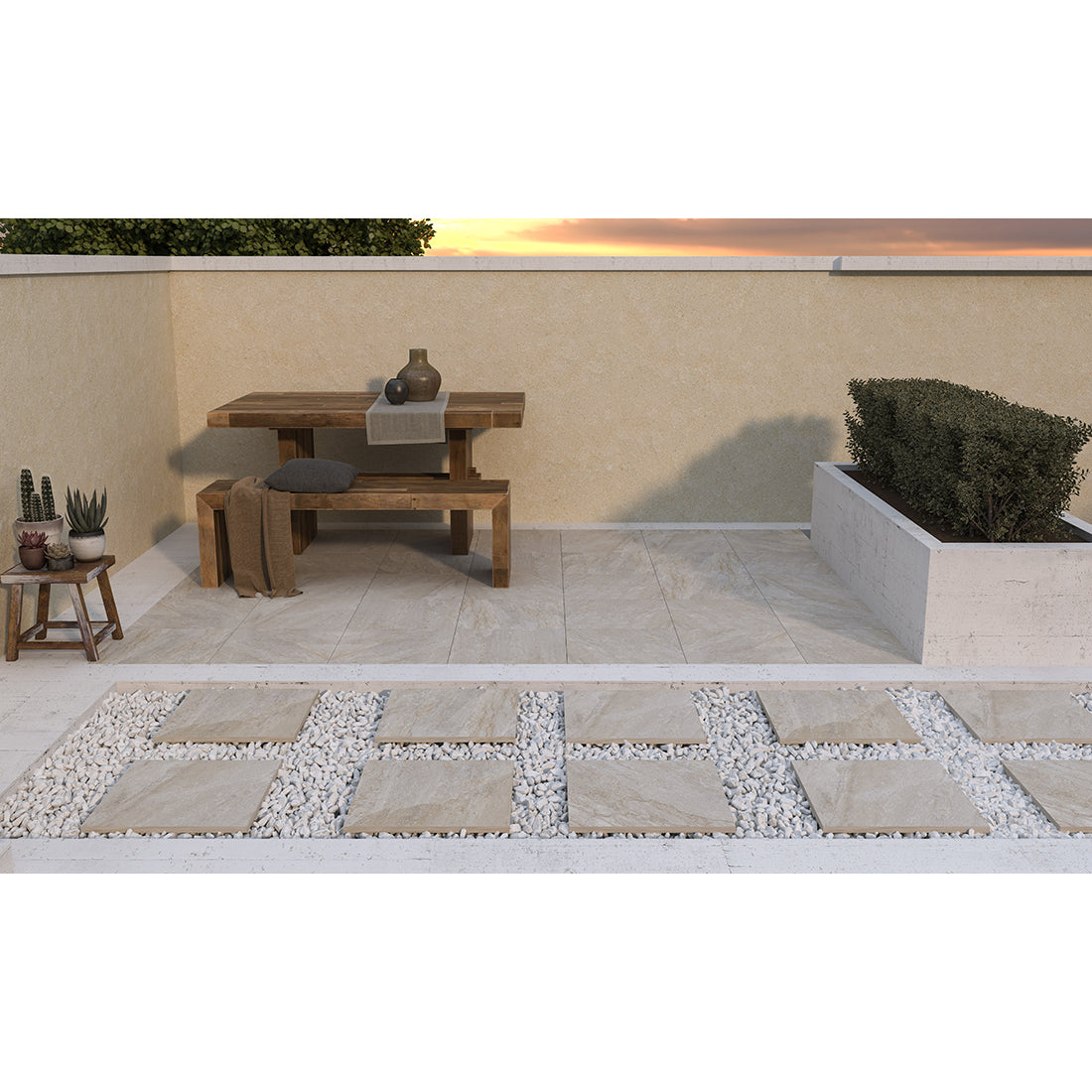 Rastone 60x60x2 Beige Matt R11 Porcelain Outdoor Paver