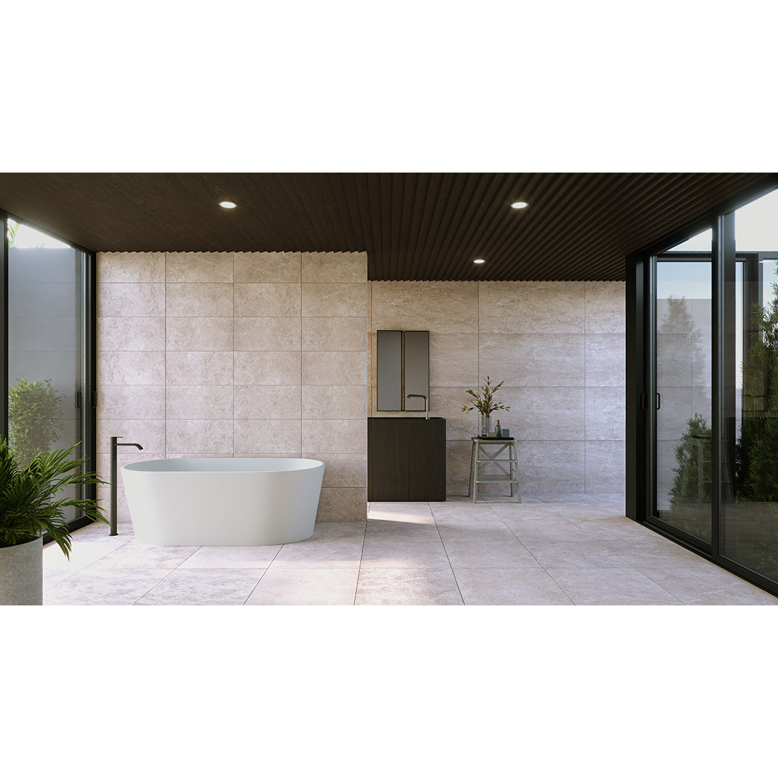 Siltstone 60x120 Grey Matt Carving Porcelain Tile