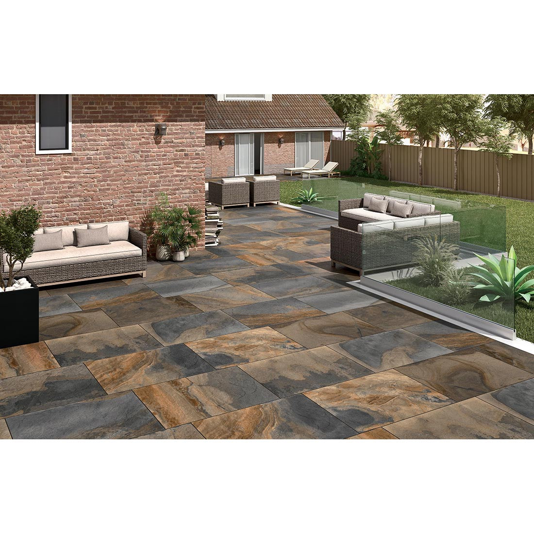 Slate Impero 60x90x2 Multi Matt R11 Porcelain Paver