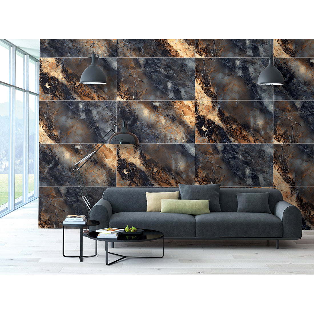 Smoke 60x120 Gold Matt Porcelain Tile
