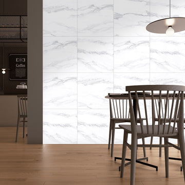 Statuario Glacier 60x60 White Matt Carving Porcelain Tile