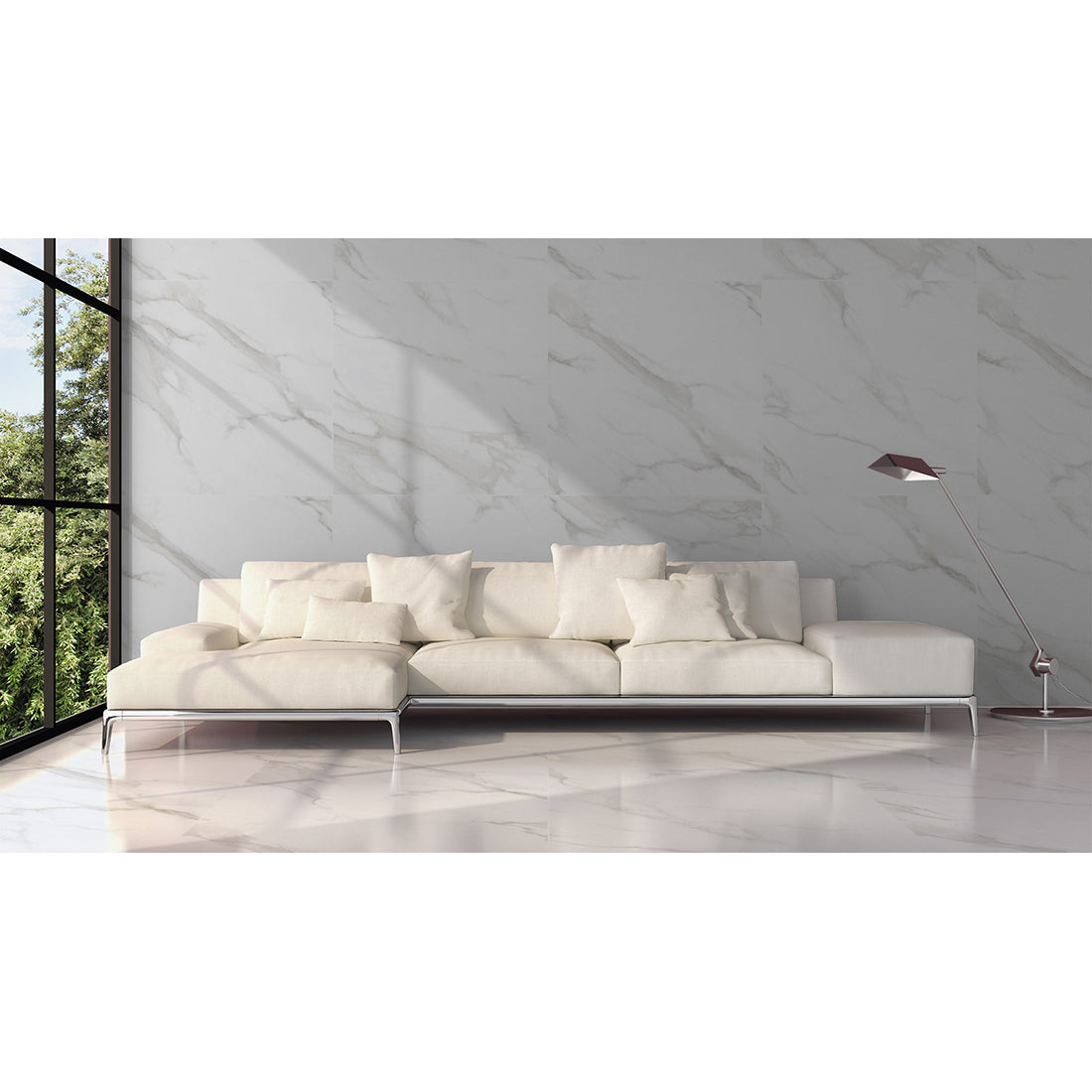 Statuario Mercury 60x60 White Matt Porcelain Tile