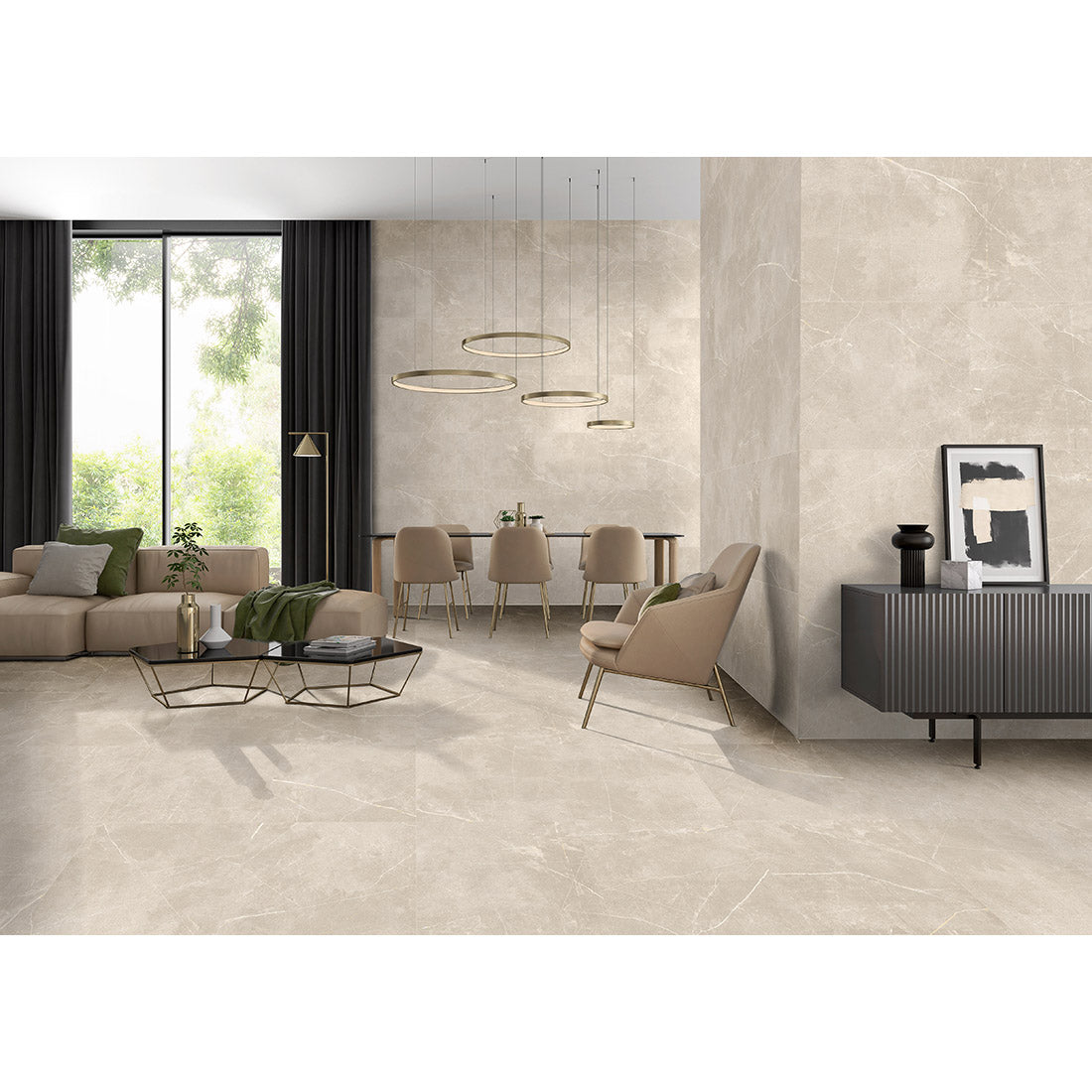 Status 30x60 Beige Matt Porcelain Tile