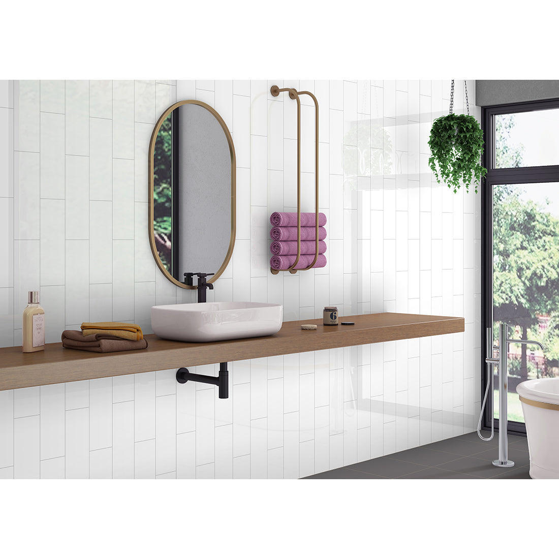 Subway 10x30 White Gloss Flat Non Rectified Ceramic Tile