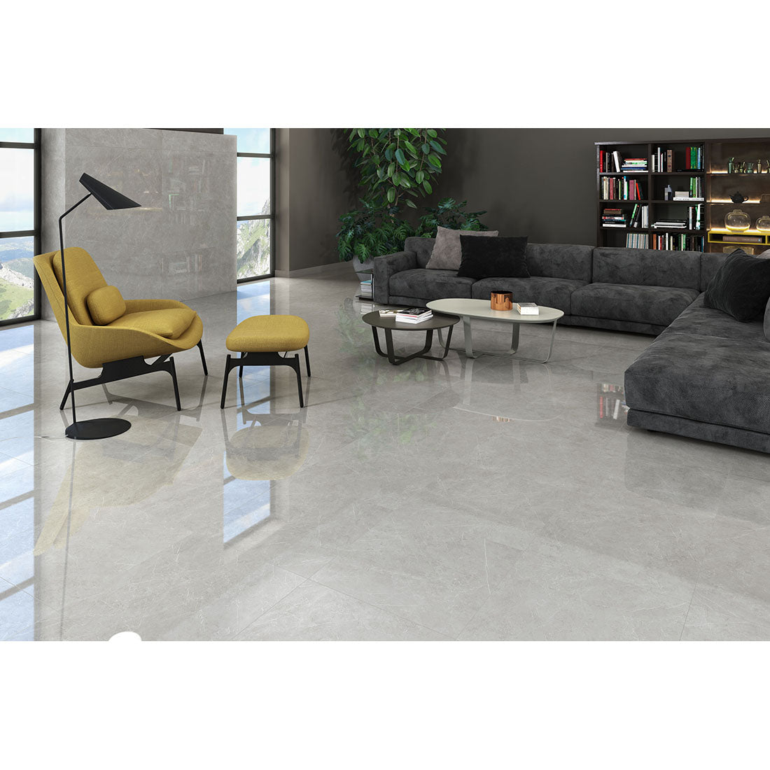 Symphony 59x59 Gris Polished Porcelain Tile