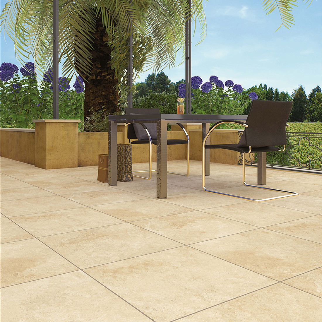 Travertine Paver 60x90x2 Beige Matt R11 Porcelain Outdoor Paver
