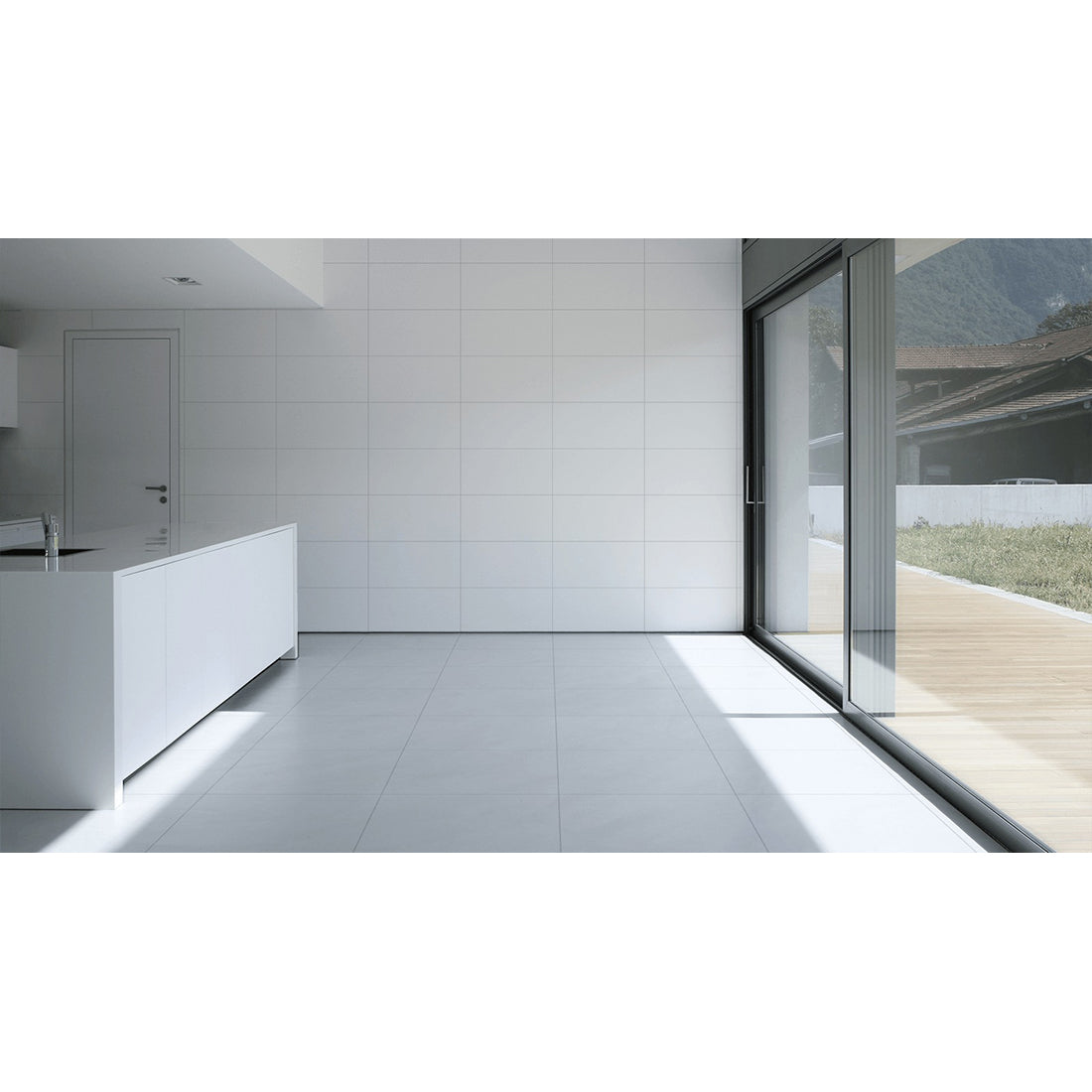 German 30x60 White Gloss Rectified Ceramic Tile