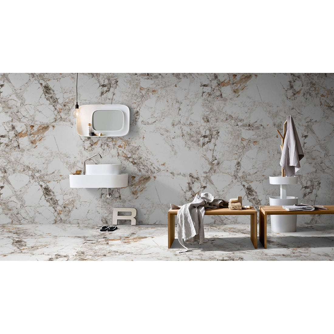 Zebra 60x120 White Polished Porcelain Tile
